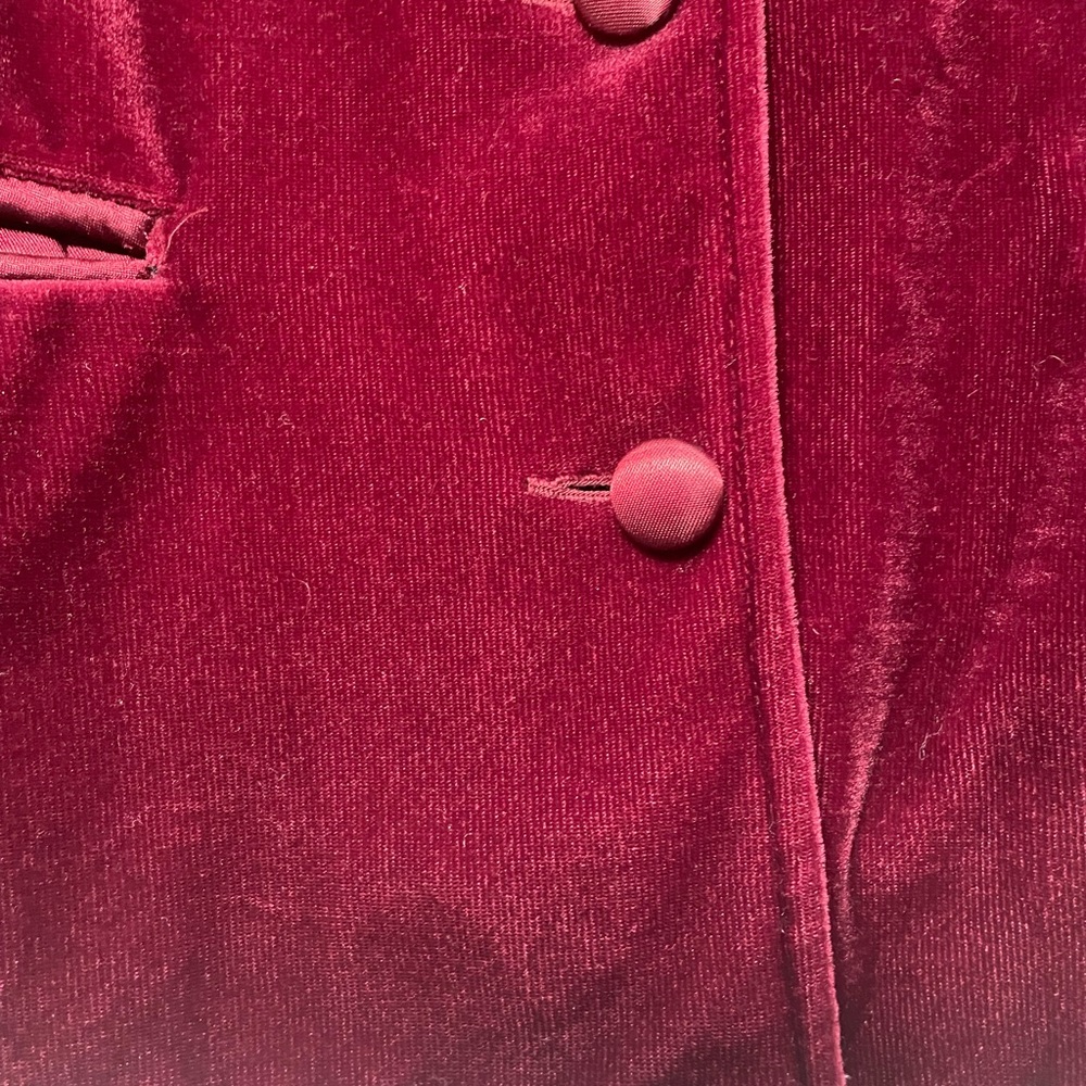Women's Vintage 1980’s Act III Burgundy Velvet Blazer - Picture 4 of 5